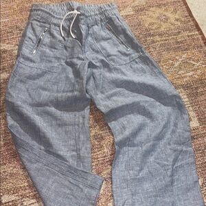 Athleta wide leg linen women slacks size 6